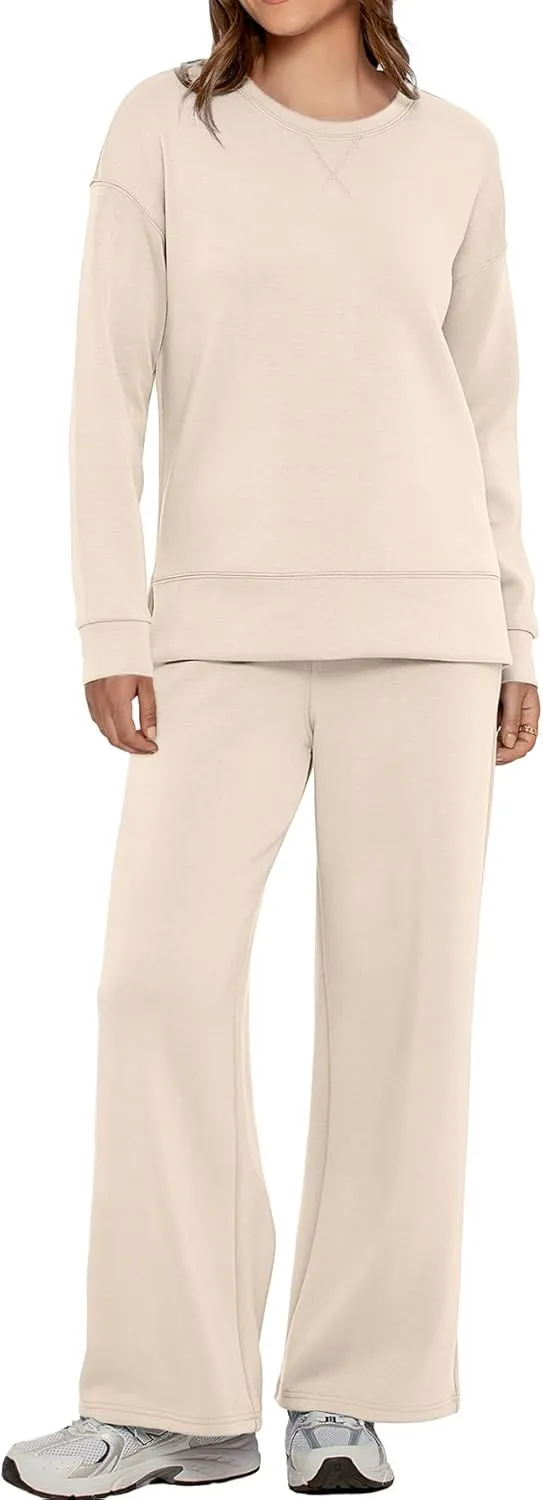Simplee Lounge Sets for Women 2 Piece Sweat Pants Sets Sweatsuit Sweatshirt Sweatpants Tracksuit