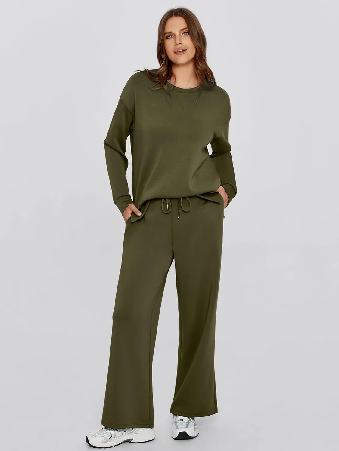 Simplee Lounge Sets for Women 2 Piece Sweat Pants Sets Sweatsuit Sweatshirt Sweatpants Tracksuit