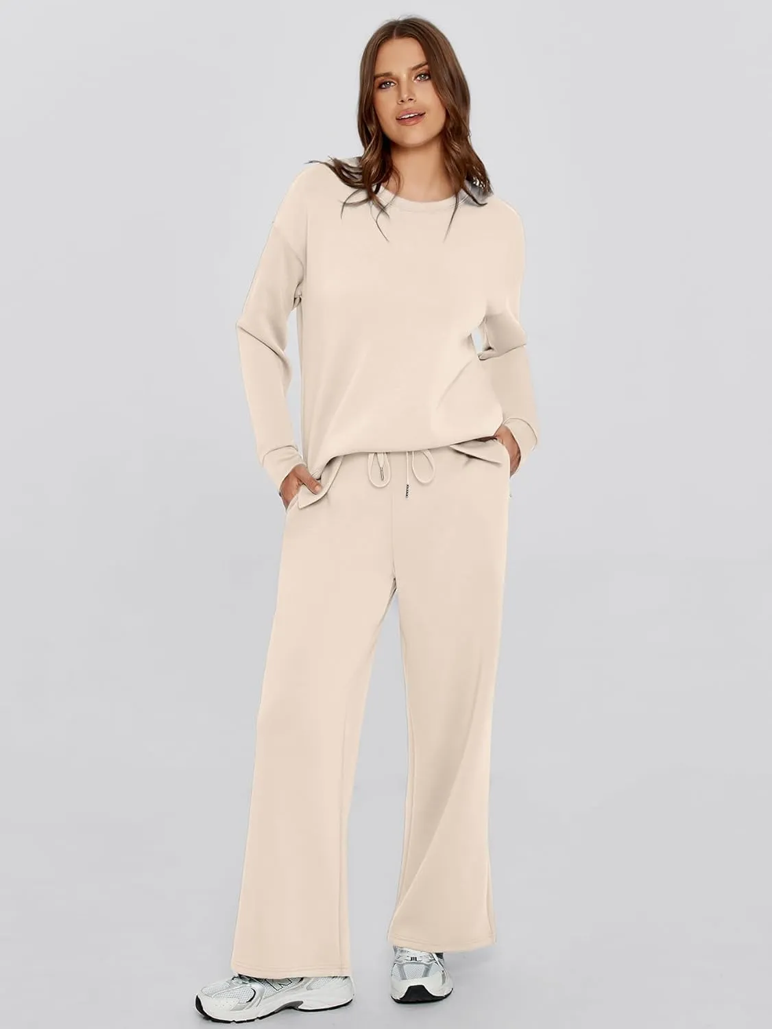 Simplee Lounge Sets for Women 2 Piece Sweat Pants Sets Sweatsuit Sweatshirt Sweatpants Tracksuit