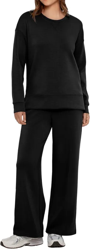 Simplee Lounge Sets for Women 2 Piece Sweat Pants Sets Sweatsuit Sweatshirt Sweatpants Tracksuit