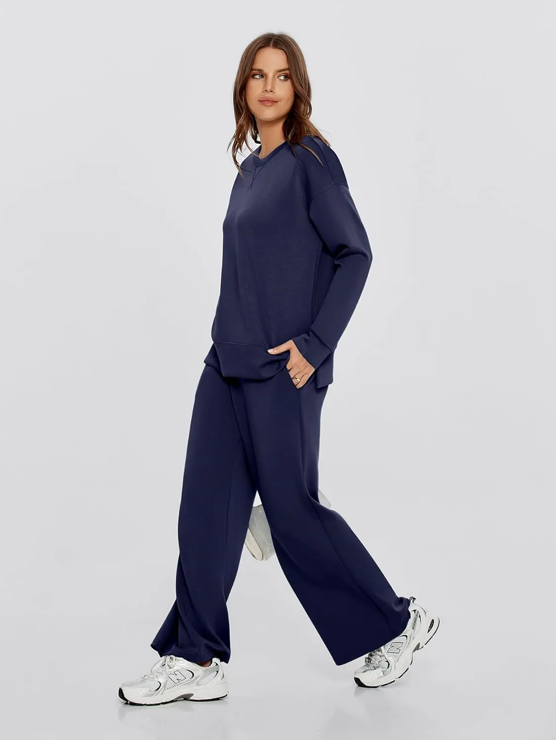 Simplee Lounge Sets for Women 2 Piece Sweat Pants Sets Sweatsuit Sweatshirt Sweatpants Tracksuit