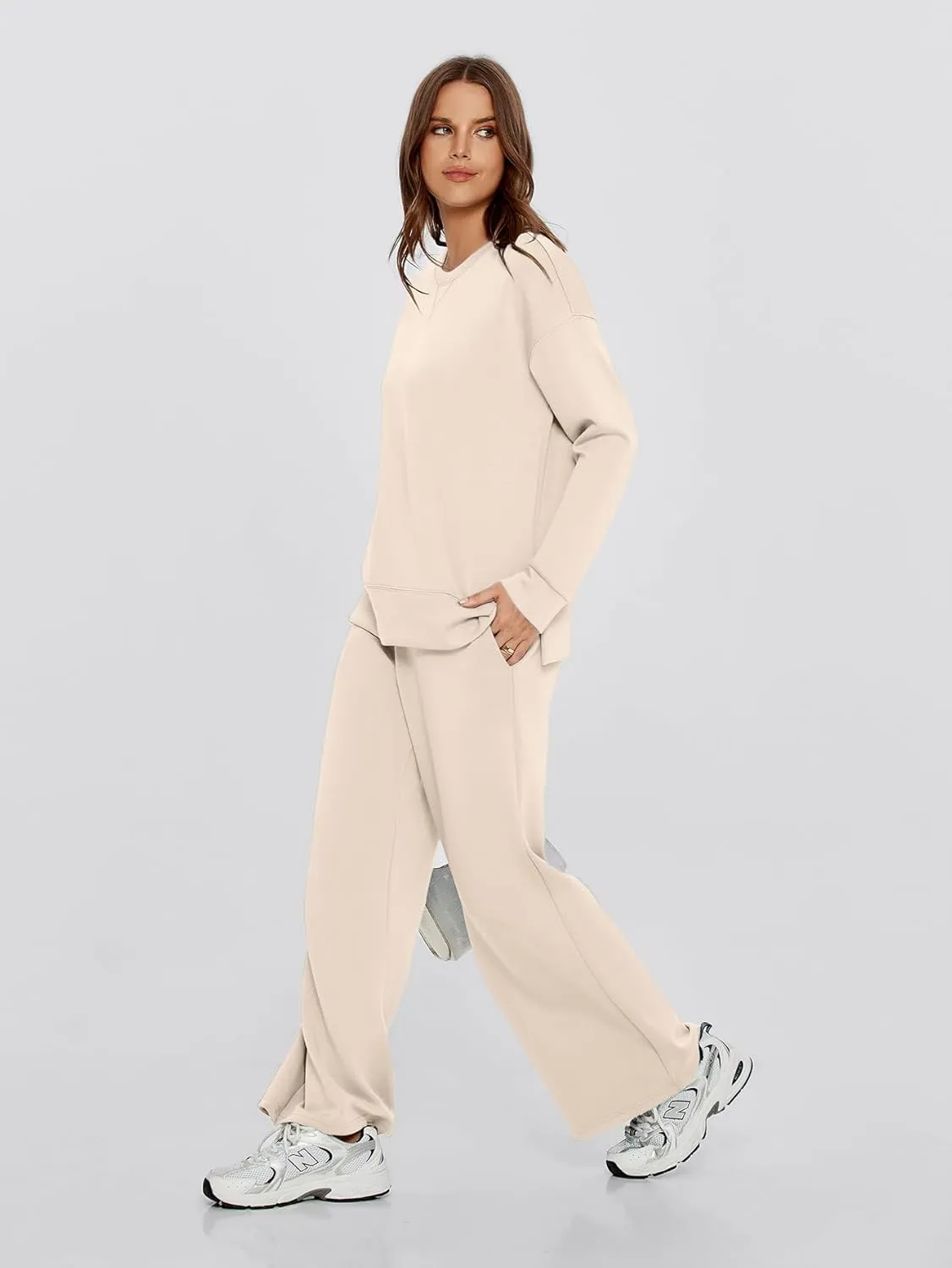 Simplee Lounge Sets for Women 2 Piece Sweat Pants Sets Sweatsuit Sweatshirt Sweatpants Tracksuit