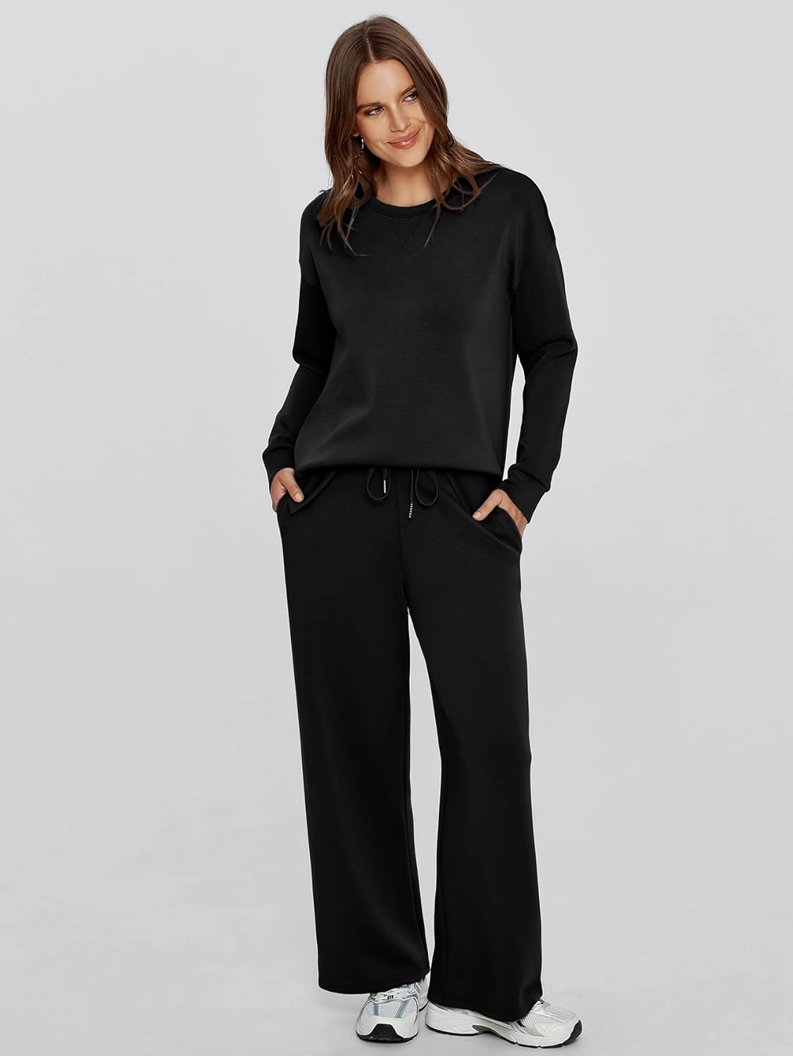 Simplee Lounge Sets for Women 2 Piece Sweat Pants Sets Sweatsuit Sweatshirt Sweatpants Tracksuit