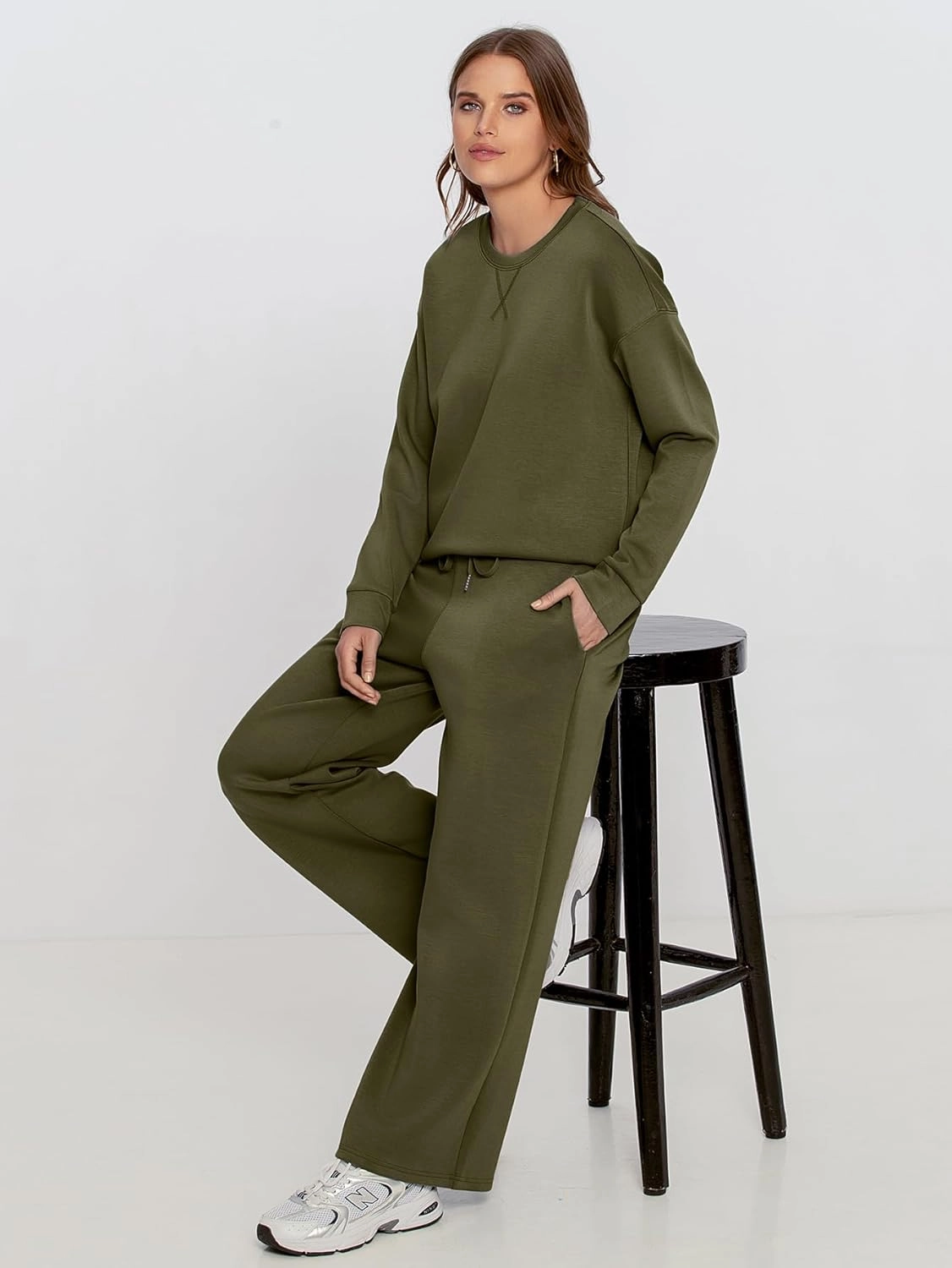 Simplee Lounge Sets for Women 2 Piece Sweat Pants Sets Sweatsuit Sweatshirt Sweatpants Tracksuit