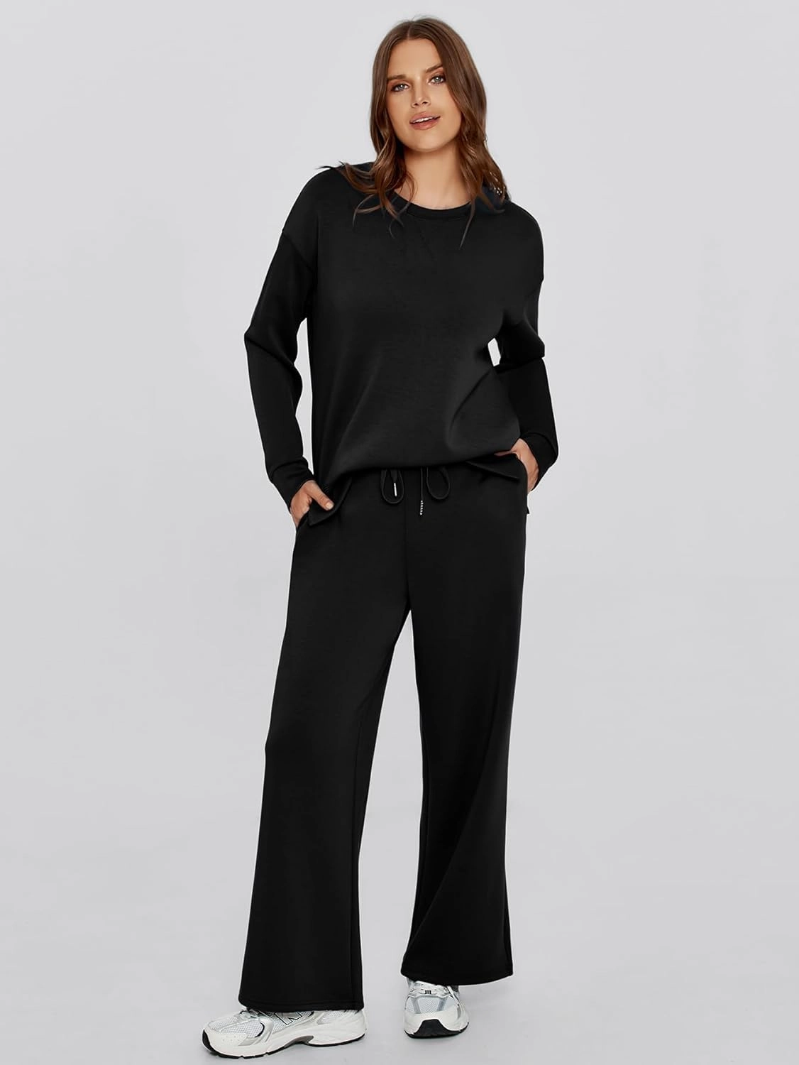 Simplee Lounge Sets for Women 2 Piece Sweat Pants Sets Sweatsuit Sweatshirt Sweatpants Tracksuit