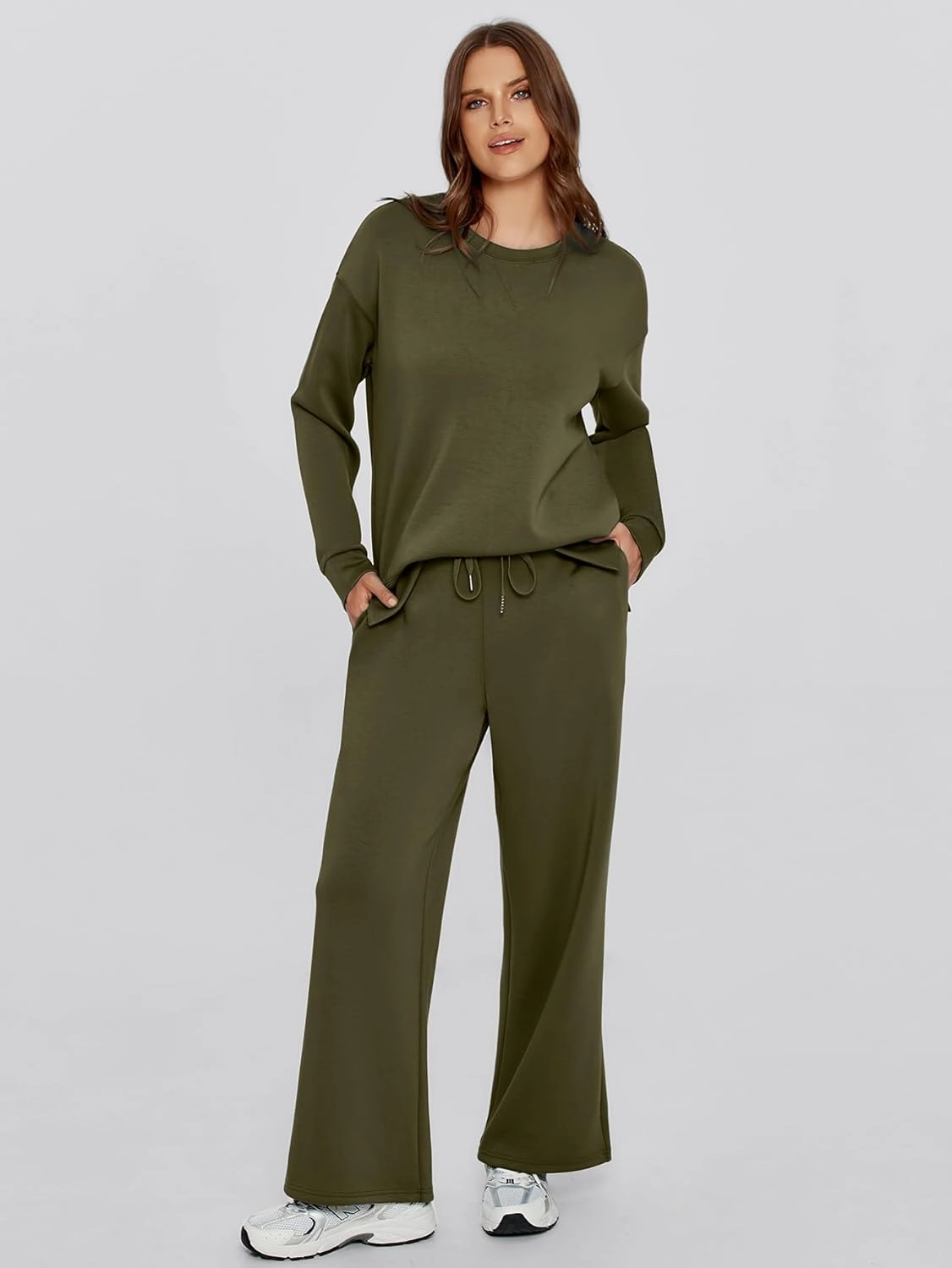 Simplee Lounge Sets for Women 2 Piece Sweat Pants Sets Sweatsuit Sweatshirt Sweatpants Tracksuit