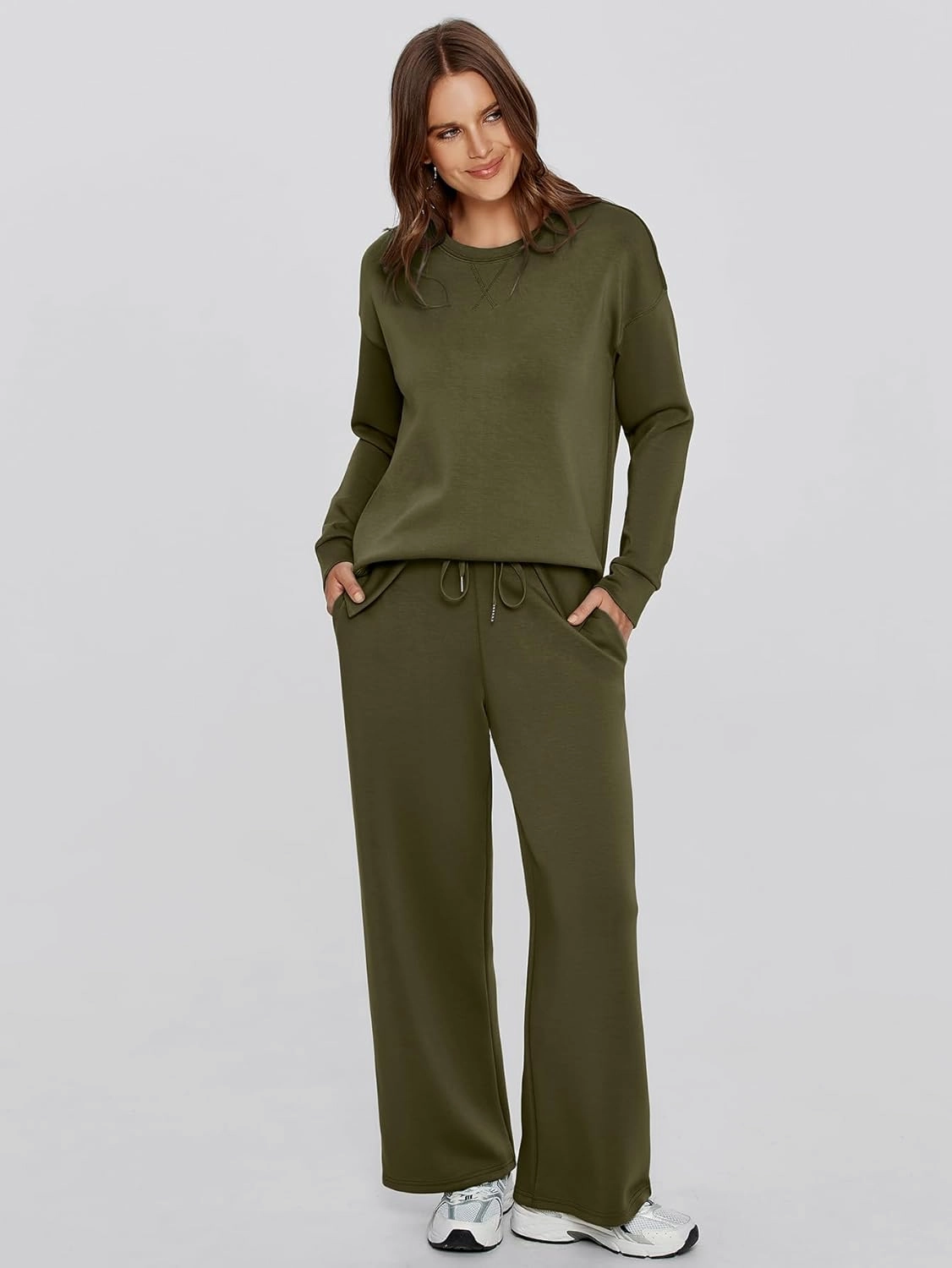 Simplee Lounge Sets for Women 2 Piece Sweat Pants Sets Sweatsuit Sweatshirt Sweatpants Tracksuit