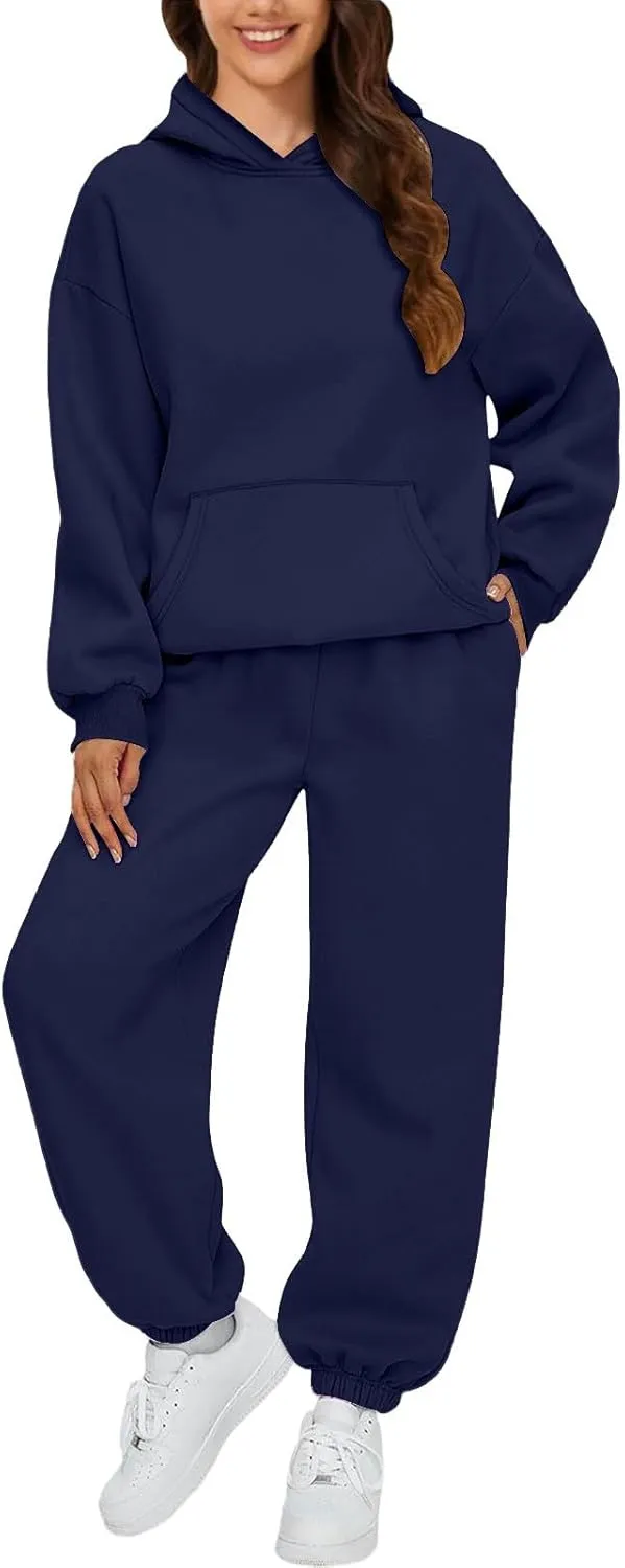 Spring Travel Outfits Daily Solid Color Pants Spring and Autumn Set Loose Baggy Wide Leg Pants Comfortable Sets