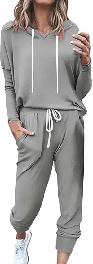 Spring Travel Outfits Outfits Long Sleeve Hoodies and Long Pant Sets Fall Winter High Waisted Pants Set Tracksuit