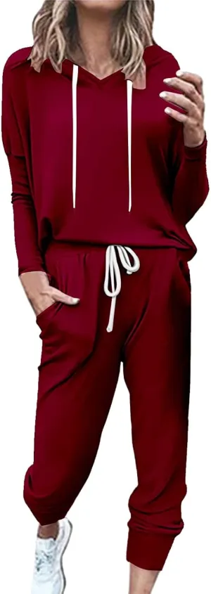 Spring Travel Outfits Outfits Long Sleeve Hoodies and Long Pant Sets Fall Winter High Waisted Pants Set Tracksuit