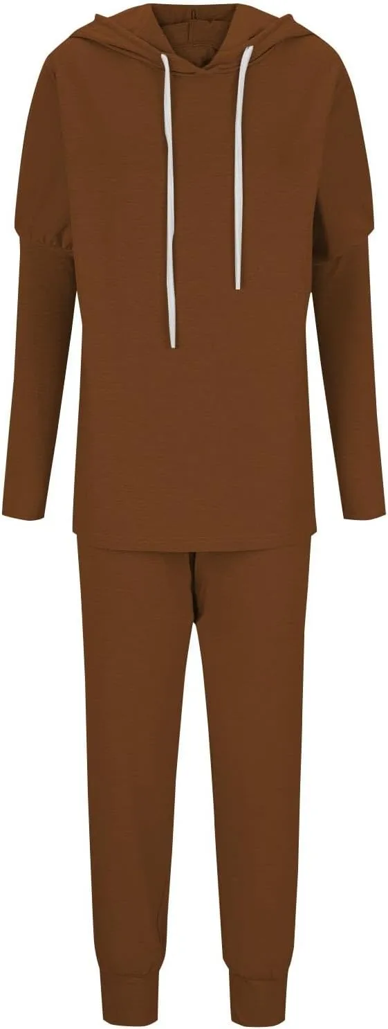 Spring Travel Outfits Outfits Long Sleeve Hoodies and Long Pant Sets Fall Winter High Waisted Pants Set Tracksuit