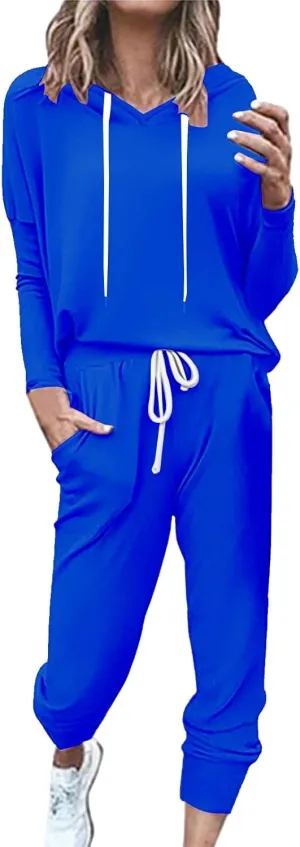 Spring Travel Outfits Outfits Long Sleeve Hoodies and Long Pant Sets Fall Winter High Waisted Pants Set Tracksuit