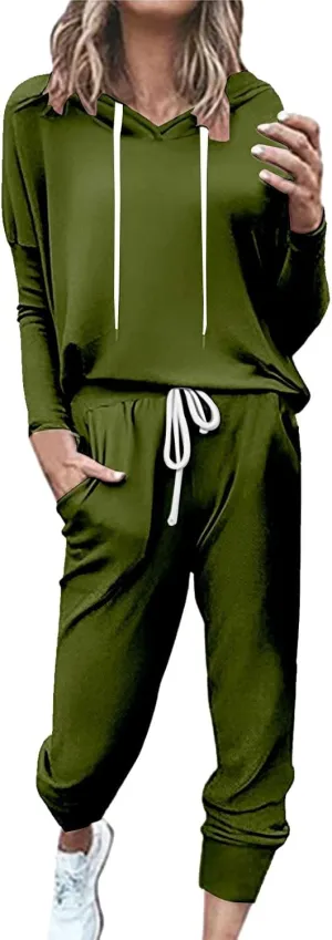 Spring Travel Outfits Outfits Long Sleeve Hoodies and Long Pant Sets Fall Winter High Waisted Pants Set Tracksuit