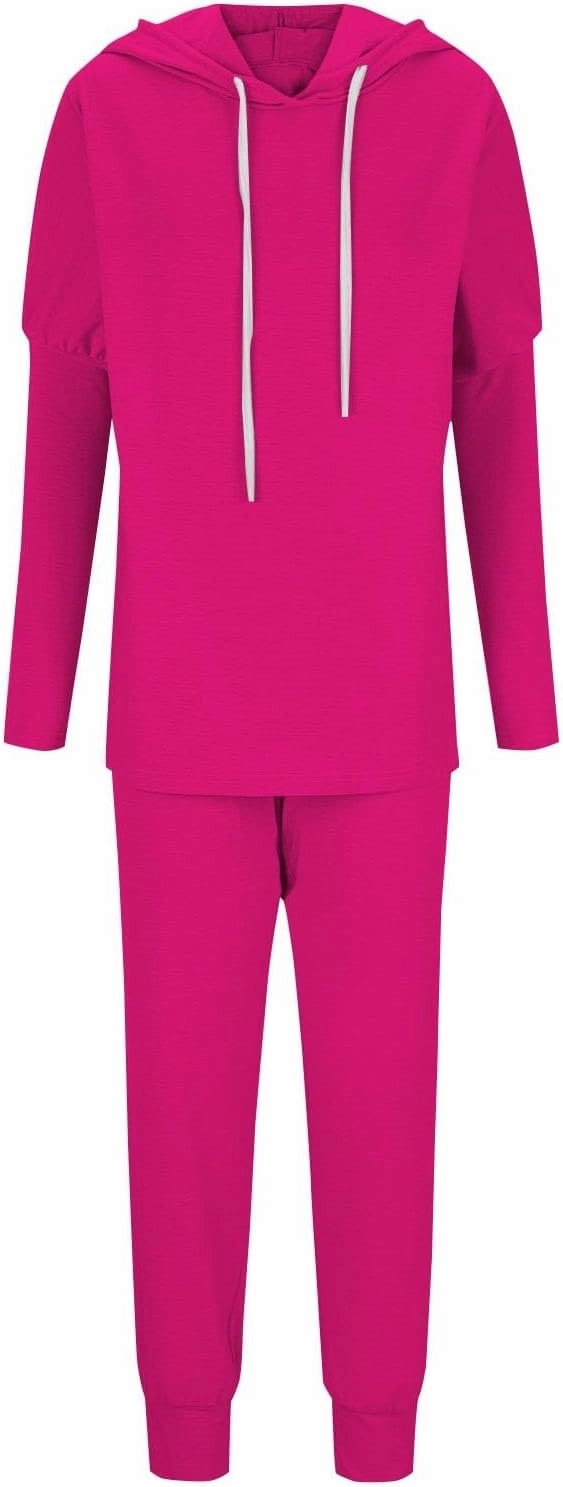 Spring Travel Outfits Outfits Long Sleeve Hoodies and Long Pant Sets Fall Winter High Waisted Pants Set Tracksuit