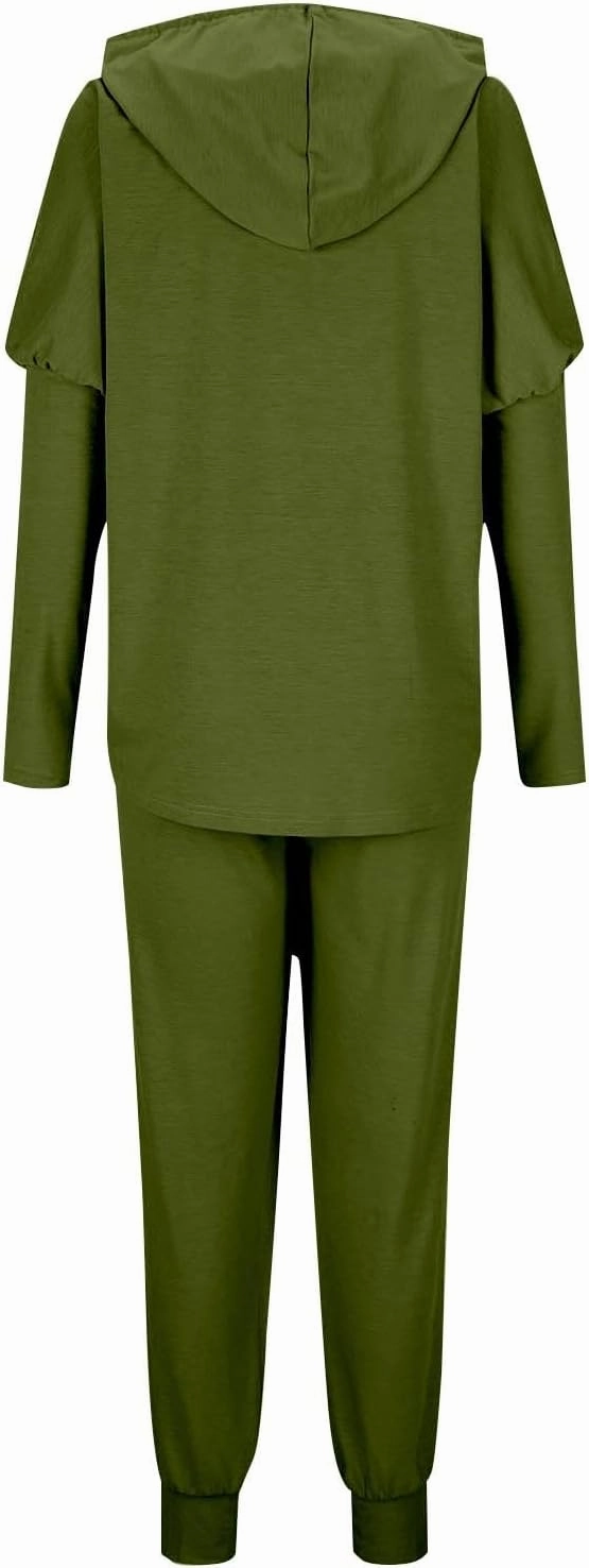 Spring Travel Outfits Outfits Long Sleeve Hoodies and Long Pant Sets Fall Winter High Waisted Pants Set Tracksuit