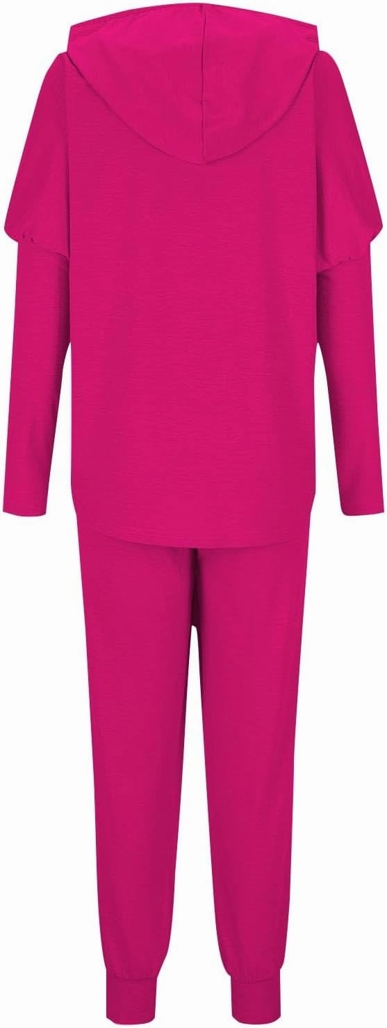 Spring Travel Outfits Outfits Long Sleeve Hoodies and Long Pant Sets Fall Winter High Waisted Pants Set Tracksuit