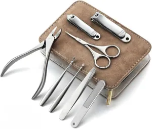 Stainless Steel Splashproof Nail Clippers Zipper 8 Piece Set Nail Clippers Nail Art Tools