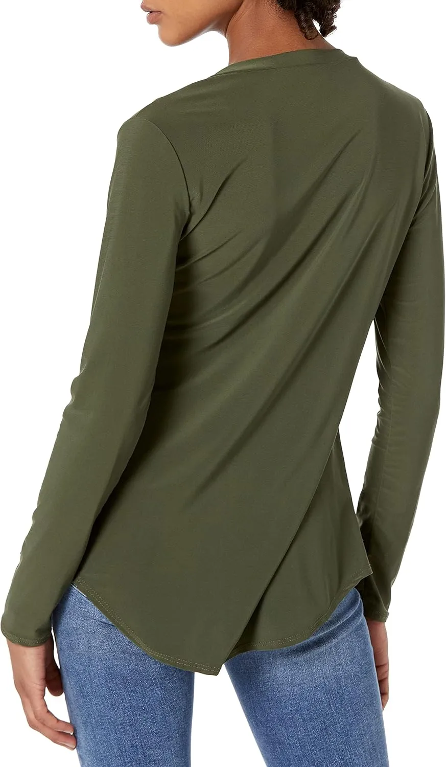 Star Vixen Women's Long Sleeve Babydoll Top with V Neck