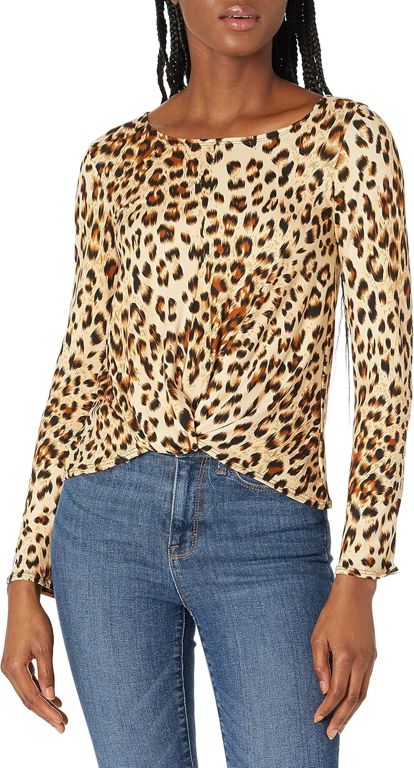 Star Vixen Women's Long Sleeve Twist Front Fashion Top