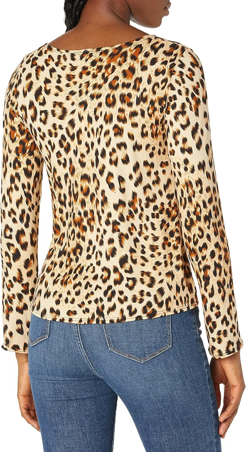Star Vixen Women's Long Sleeve Twist Front Fashion Top