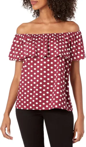 Star Vixen Women's Ruffled Peasant Top