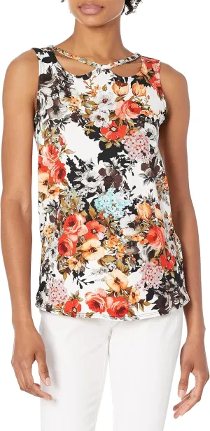 Star Vixen Women's Sleeveless Cutout Neckline Fashion Top