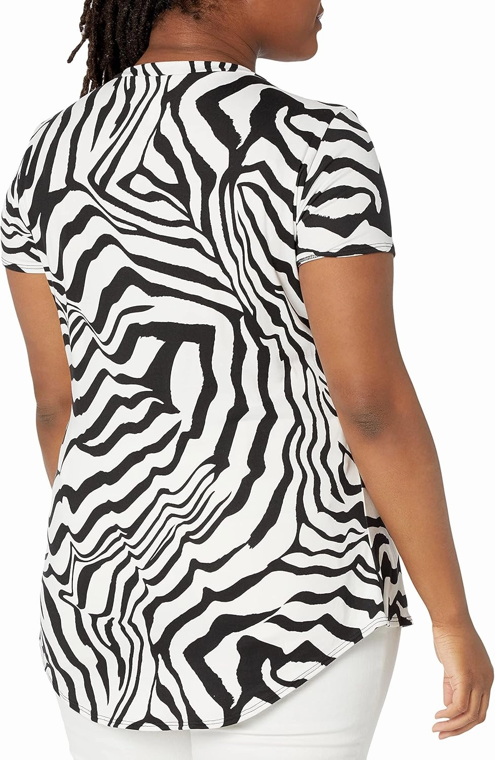 Star Vixen Women's Black Short Sleeve Babydoll Top With V Neck