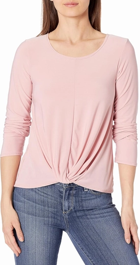 Star Vixen Women's Long Sleeve Twist Front Fashion Top