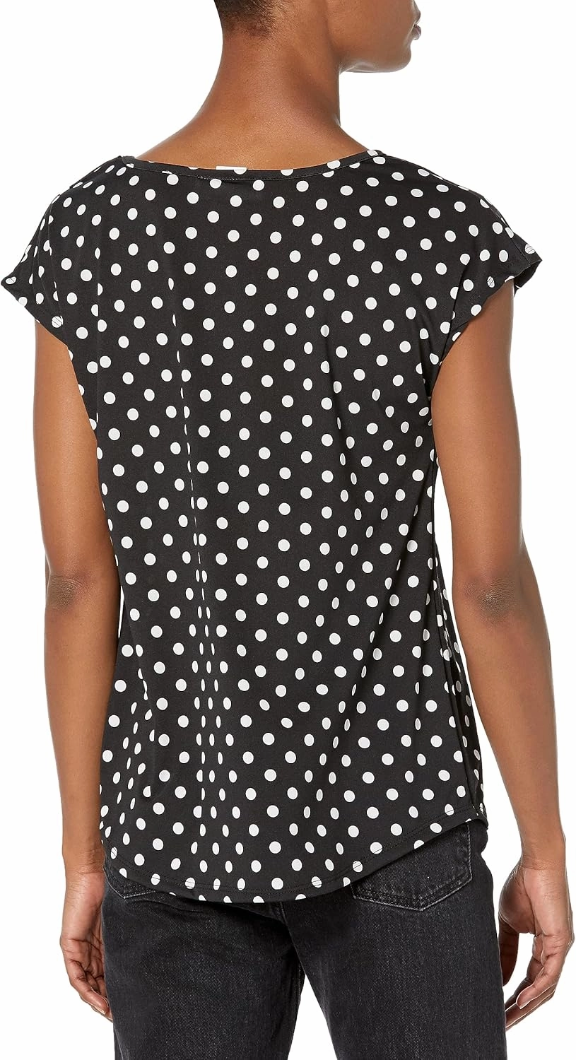 Star Vixen Women's Petite Button Shoulder Top