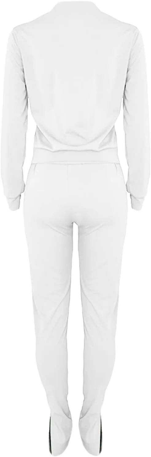 Stessotudo Women’s Two Piece Outfits Casual Solid Jogger Pant Sets with Pocket Long Sleeve Sweatshirt Trendy Comfy Loungewear