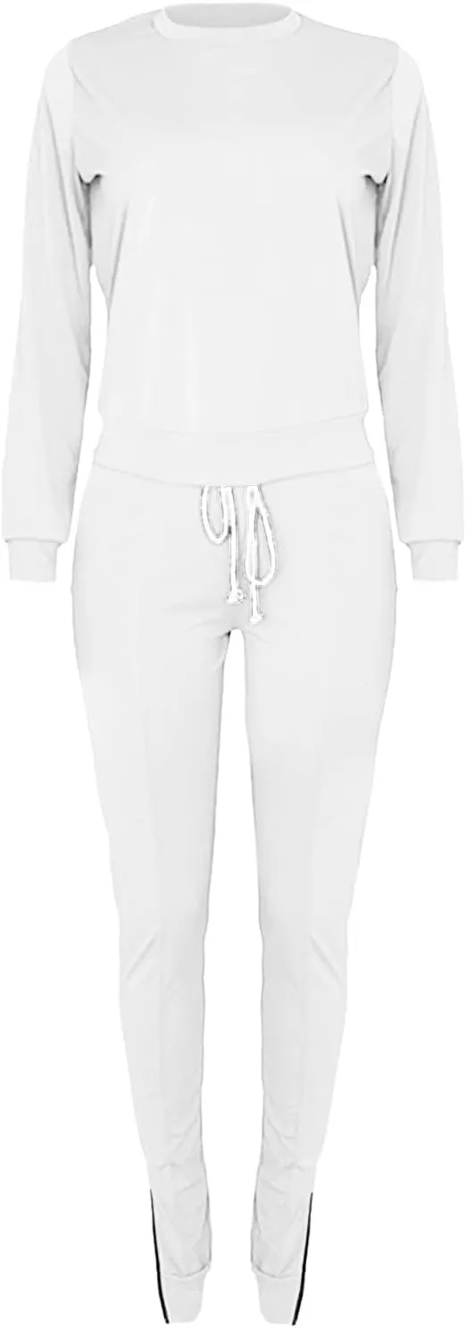 Stessotudo Women’s Two Piece Outfits Casual Solid Jogger Pant Sets with Pocket Long Sleeve Sweatshirt Trendy Comfy Loungewear