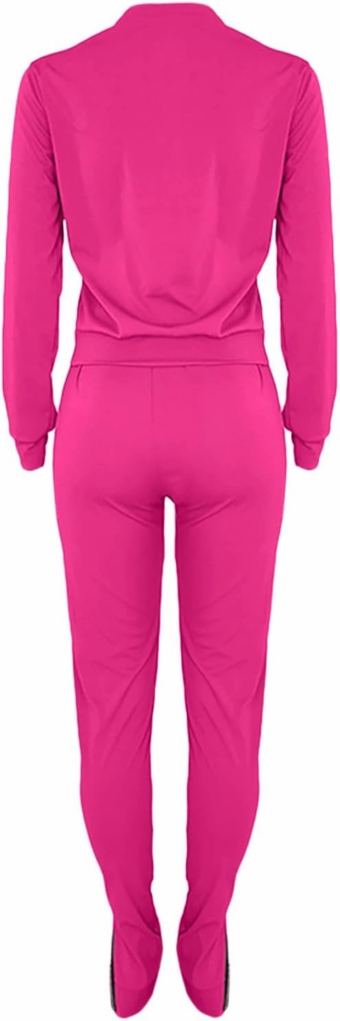 Stessotudo Women’s Two Piece Outfits Casual Solid Jogger Pant Sets with Pocket Long Sleeve Sweatshirt Trendy Comfy Loungewear