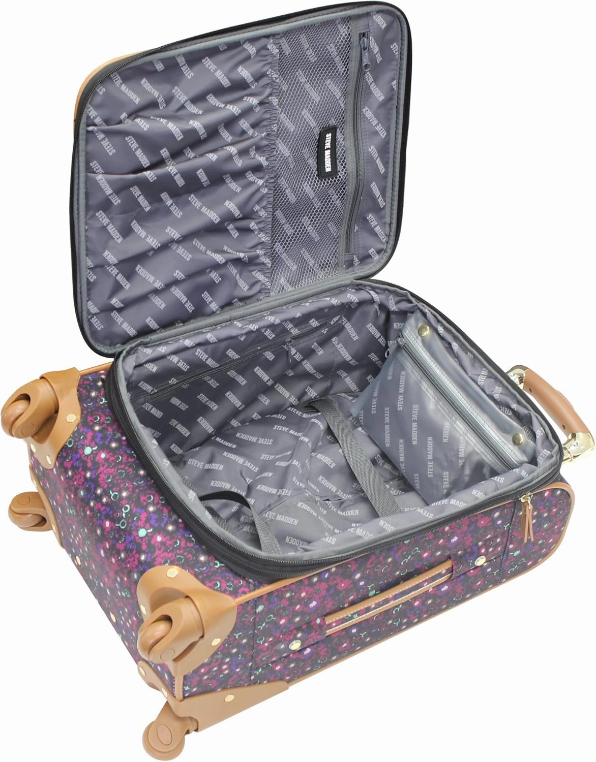 Steve Madden Designer-Gepckkollektion 4-teiliges Softside-Koffer-Set Reise-Set enthlt eine Tragetasche, 50,8 cm Handgepck, 61 cm und 71,1 cm Karierte Koffer