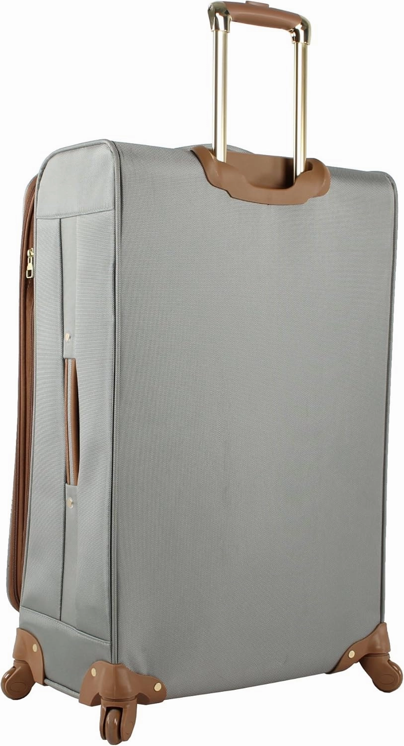 Steve Madden Designer Luggage Collection - 3 Piece Softside Expandable Lightweight Spinner Suitcase Set - Travel Set includes 20 Inch Carry on, 24 Inch & 28-Inch Checked Suitcases (Harlo Gray)