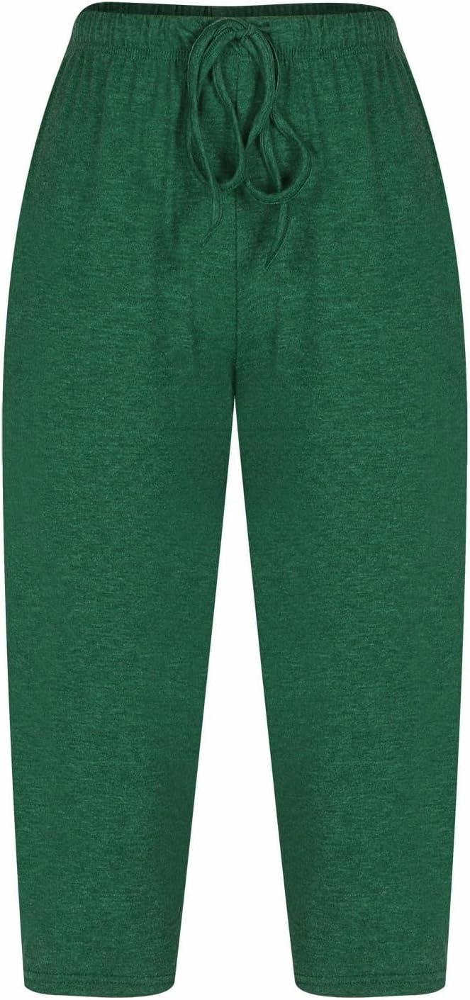 Summer Two Piece Sets For Women Casual Tee Shirts Wide Leg Capri Pants Matching Sets Outfits Comfy Soft Sweatsuit Set