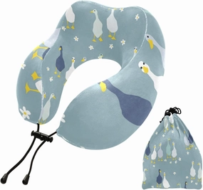 susiyo Travel Neck Pillow Walking Gooses Animals Neck Pillow for Traveling for Airplane Car Office