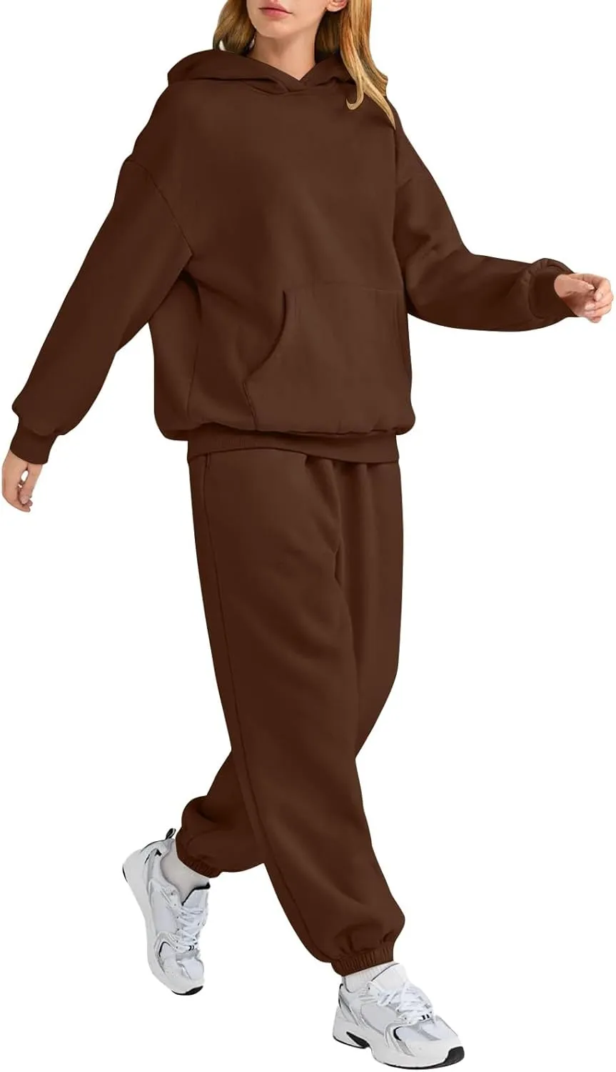 Sweat Suits for Womens 2 Piece 2025 Long Sleeve Hooded Sweatshirt and Jogging Pants Outfits Lounge Sets Fall Clothing