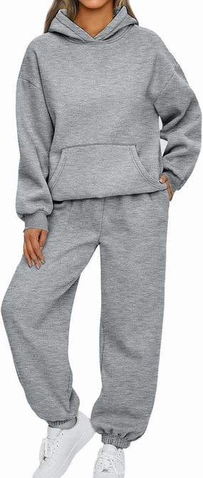 Sweat Suits for Womens 2 Piece 2025 Long Sleeve Hooded Sweatshirt and Jogging Pants Outfits Lounge Sets Fall Clothing