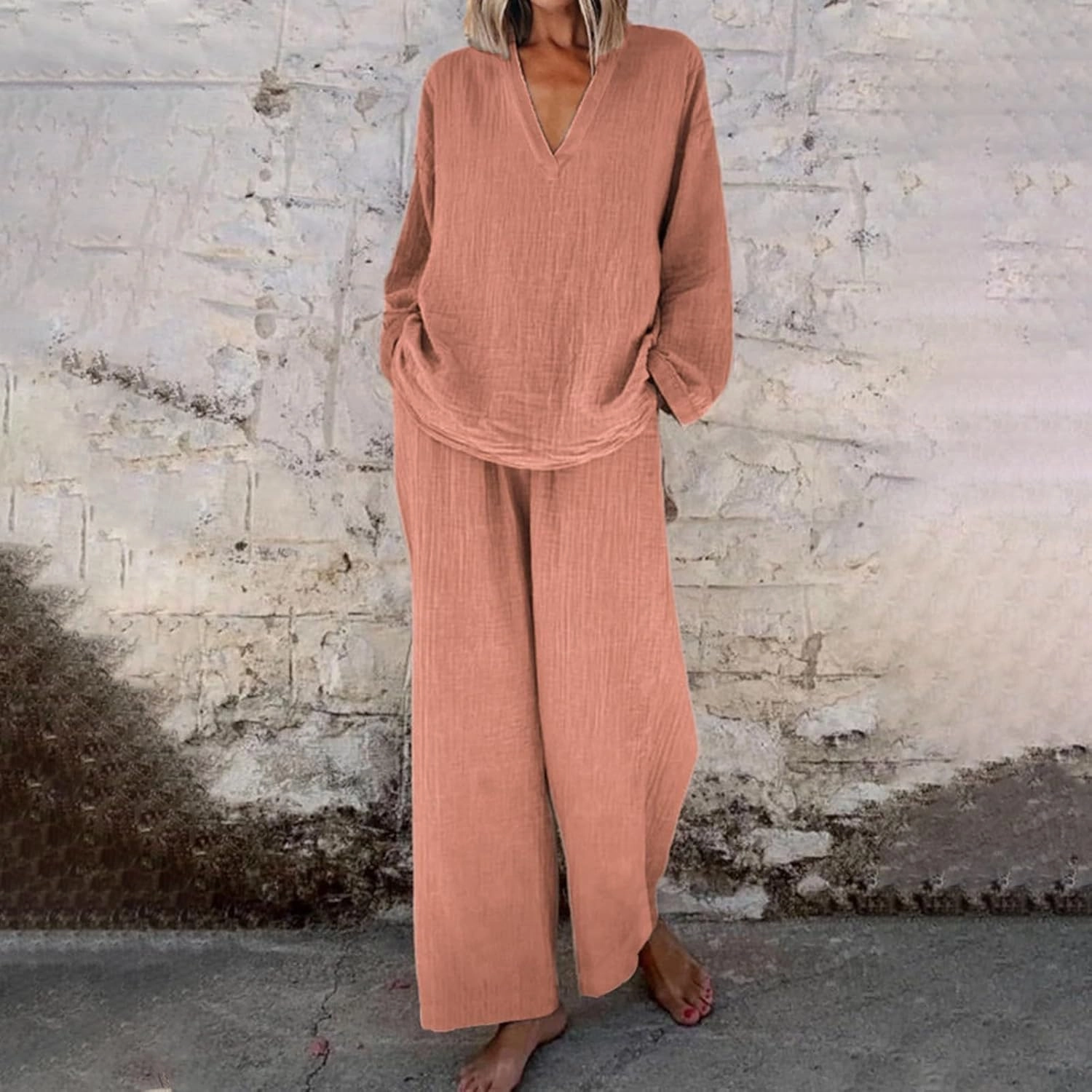 Sweatsuit for Women Long Sleeve Crop Tops Fold Over Yoga Pants Matching Casual Sweatsuits Short Sleeve Tracksuit