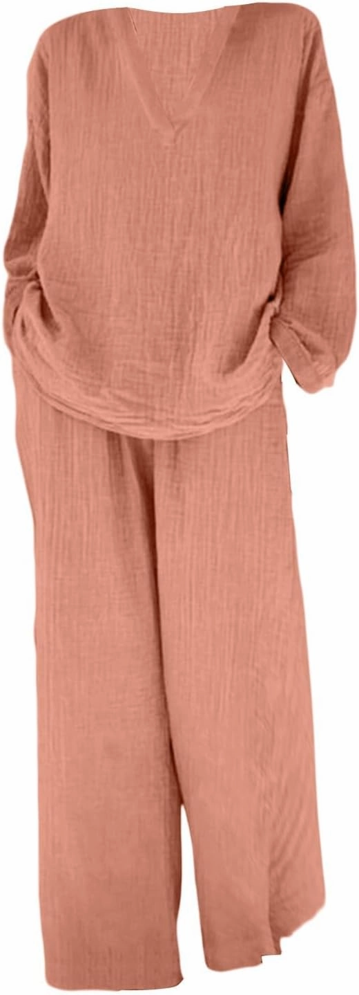 Sweatsuit for Women Long Sleeve Crop Tops Fold Over Yoga Pants Matching Casual Sweatsuits Short Sleeve Tracksuit