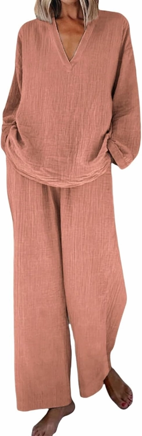 Sweatsuit for Women Long Sleeve Crop Tops Fold Over Yoga Pants Matching Casual Sweatsuits Short Sleeve Tracksuit