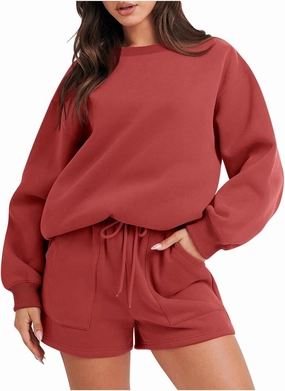Sweatsuits for Women Loungewear Workout Athletic Tracksuits Long Sleeve Tops Sweatshirt Shorts Casual Suit Sets