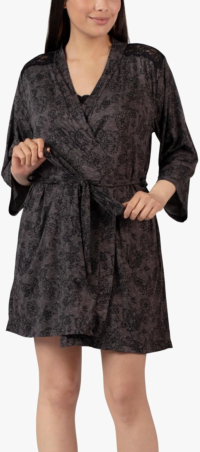 Tahari womens 3-piece Travel Robe Pajama Set