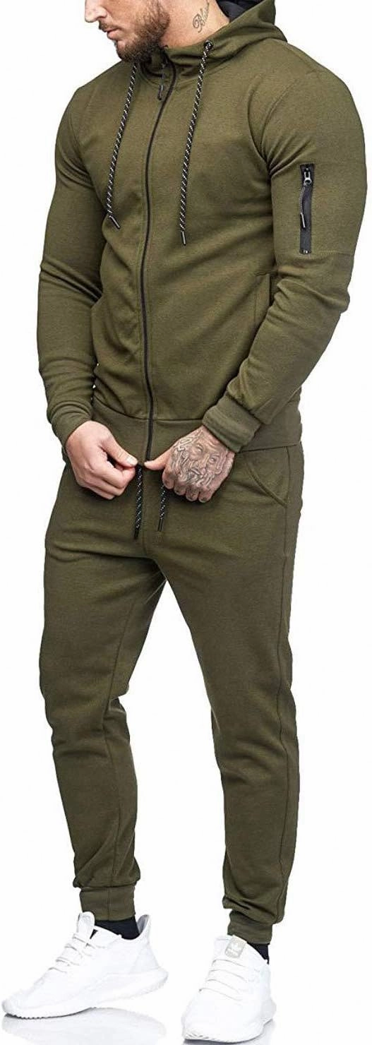 THWEI Mens Tracksuit 2 Piece Sweatsuit Sets Casual Hoodie Jogging Athletic Suits