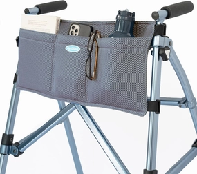 Top Glides 5-Pocket Carry-All Pouch for Stander Folding Walkers (Gray)