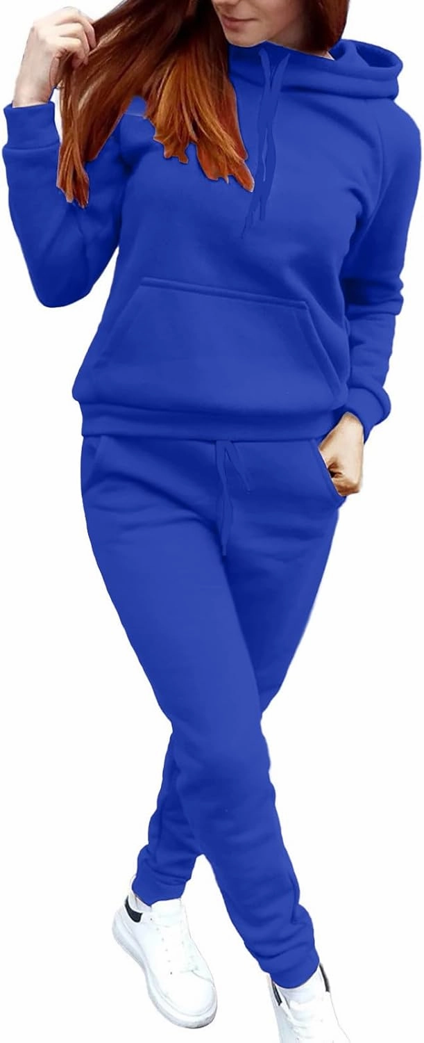 Track Suits for Women Set - 2 Piece Outfits Sweatsuit Pocket Hoodies with Pants Spring Jogging Workout Sets for Women
