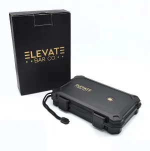 Travel Humidor Cigar Carrying Case - 5- Count- Waterproof, Crushproof, Airtight Seal, Durable Black Portable Case