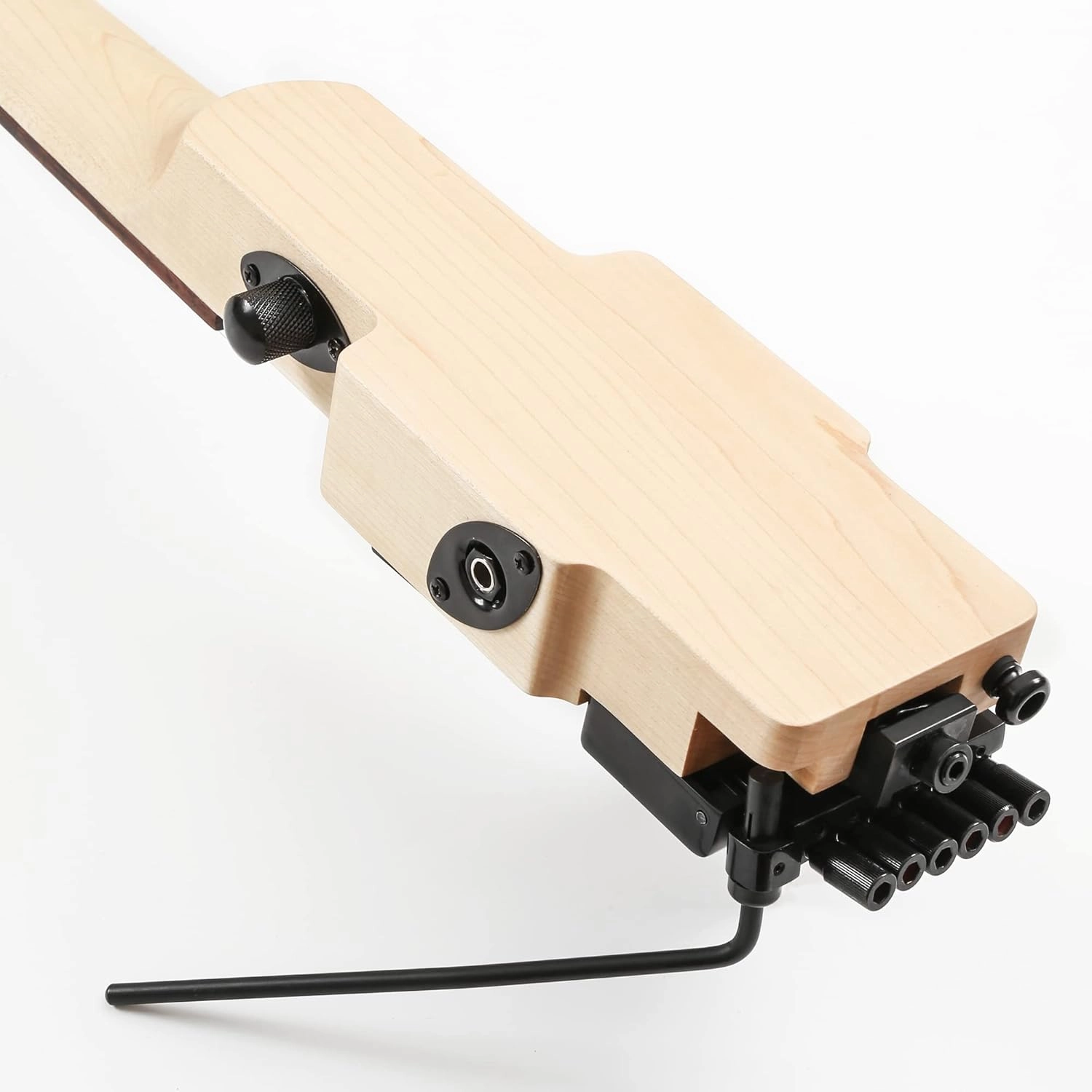 Travel Electric Guitar Headless 6 String Guitar One-piece Canada maple neck through body design Double Locking Tremolo Bridge with Gigbag