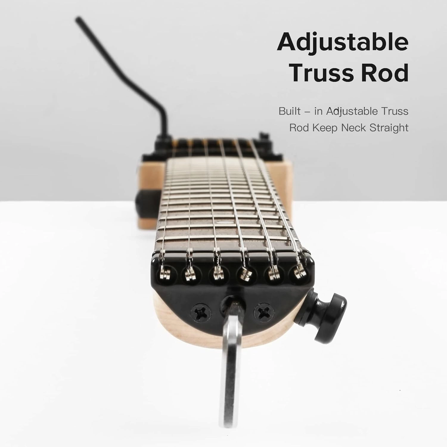 Travel Electric Guitar Headless 6 String Guitar One-piece Canada maple neck through body design Double Locking Tremolo Bridge with Gigbag