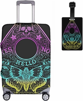 Travel Luggage Cover All Seeing Eye Ouija Board Occult Wiccan Suitcase Protector   Travel Luggage Tags Bag Tags Elastic Fits 29-32 Inch Luggage- X-Large